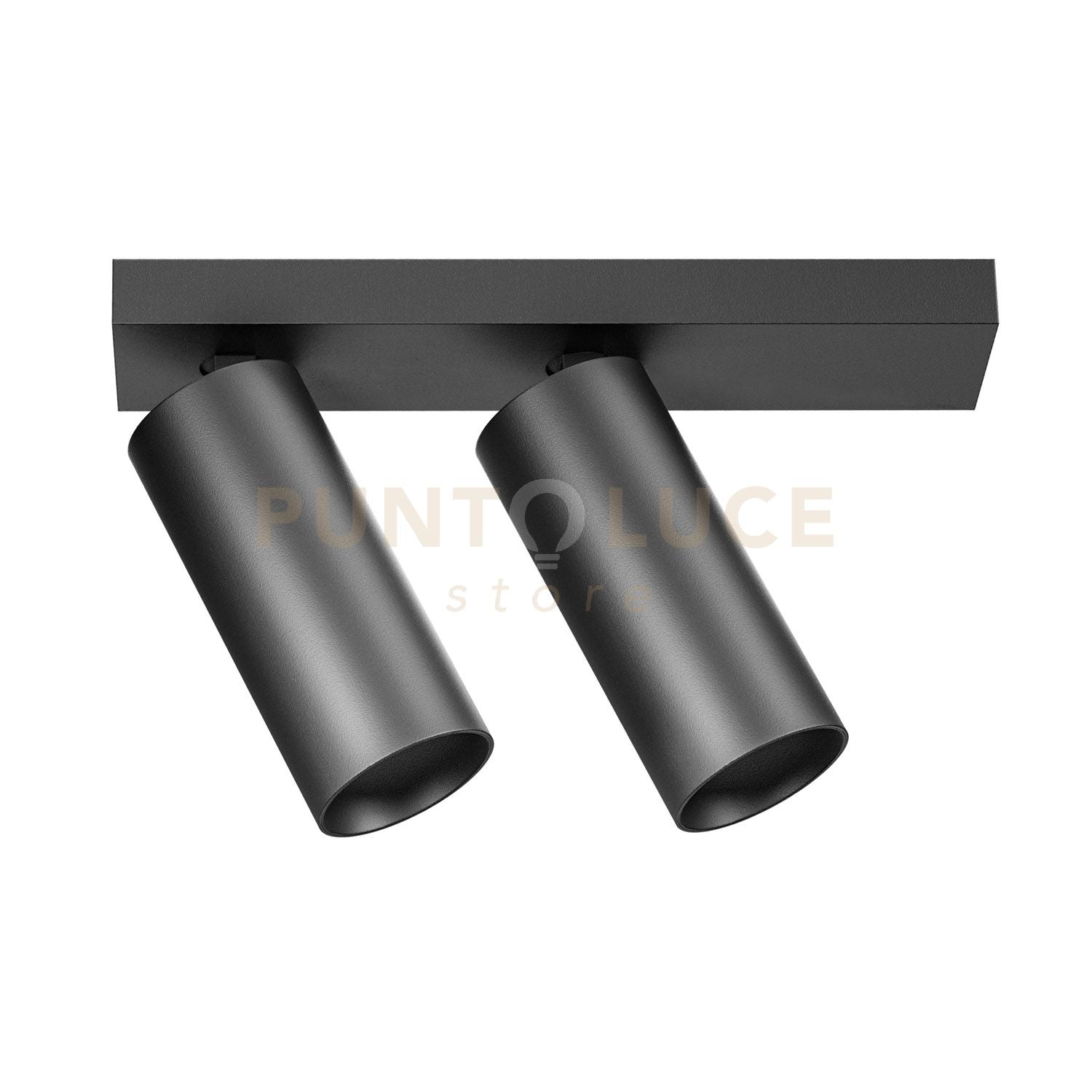 GFA1477H-  FARETTO SPOT ORIENTABILE 2 LUCI ATTACCO LED 2700K 2062LM 2X12W COLORE NERO SATINATO D.5,5CM BASE 26,5X5,5CM