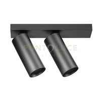 GFA1477H-  FARETTO SPOT ORIENTABILE 2 LUCI ATTACCO LED 2700K 2062LM 2X12W COLORE NERO SATINATO D.5,5CM BASE 26,5X5,5CM