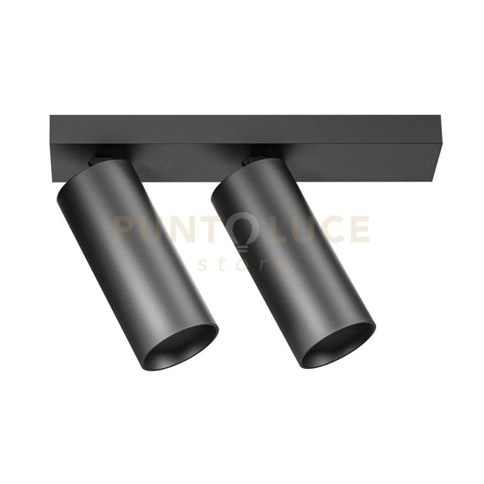 GFA1477H-  FARETTO SPOT ORIENTABILE 2 LUCI ATTACCO LED 2700K 2062LM 2X12W COLORE NERO SATINATO D.5,5CM BASE 26,5X5,5CM