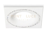 GFA191- FARETTO DA INCASSO CON STRASS QUADRATO 9,8X9,8CM BIANCO 1 LUCE ATTACCO GU10