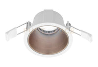 GFA622- FARETTO DA INCASSO BIANCO OPACO E RAME 1 LUCE ATTACCO GU10 D.9CM