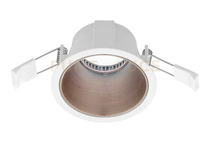 GFA622- FARETTO DA INCASSO BIANCO OPACO E RAME 1 LUCE ATTACCO GU10 D.9CM