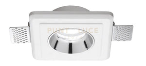 GFA634- FARETTO IN GESSO FINITURA CROMO DA INCASSO 1 LUCE ATTACCO GU10 12X12CM D.6,9CM