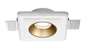 GFA635- FARETTO IN GESSO FINITURA RAME GIALLO DA INCASSO 1 LUCE ATTACCO GU10 12X12CM D.6,9CM