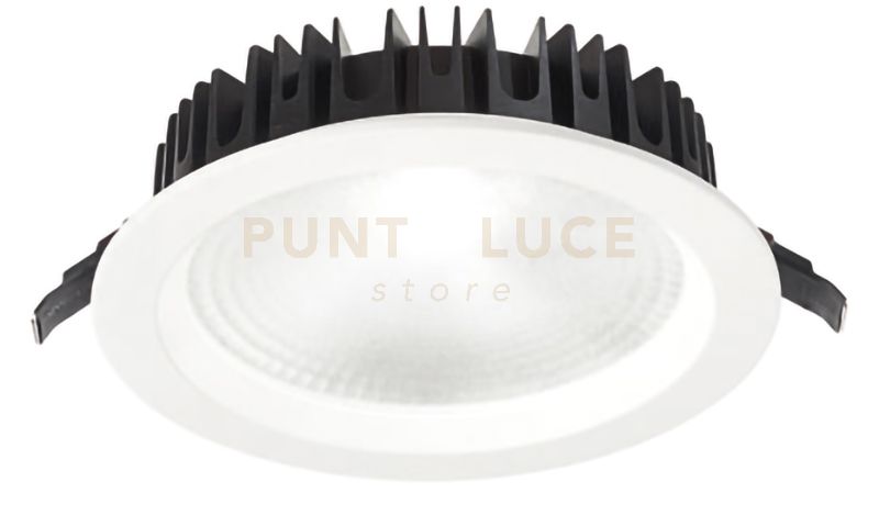 GFA860N- FARETTO DA INCASSO TONDO BIANCO LED 4000K 1360LM 16W D.14,5CM ALLUMINIO E VETRO