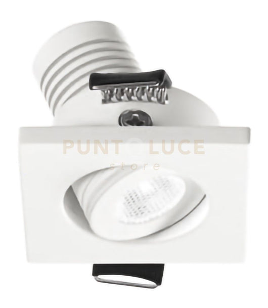 GFA890C- FARETTO DA INCASSO REGOLABILE QUADRATO BIANCO LED 3000K 170LM 3W 4X4CM ALLUMINIO
