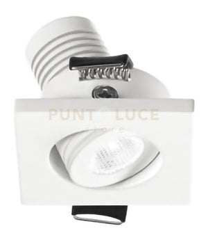 GFA890N-  FARETTO DA INCASSO REGOLABILE QUADRATO BIANCO LED 4000K 180LM 3W 4X4CM ALLUMINIO