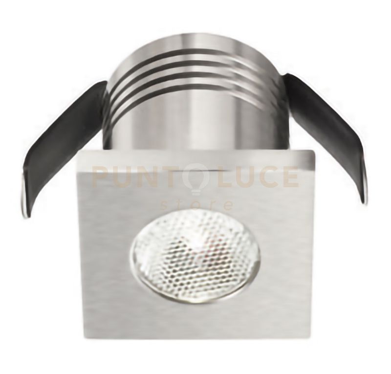 GFA902N- FARETTO DA INCASSO A MOLLA IN ALLUMINIO A LED 4000K 180LM 3W COLORE NICKEL QUADRATO 3,2X3,2CM