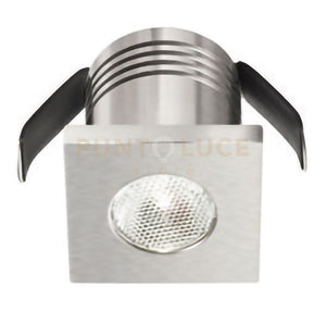 GFA902N- FARETTO DA INCASSO A MOLLA IN ALLUMINIO A LED 4000K 180LM 3W COLORE NICKEL QUADRATO 3,2X3,2CM