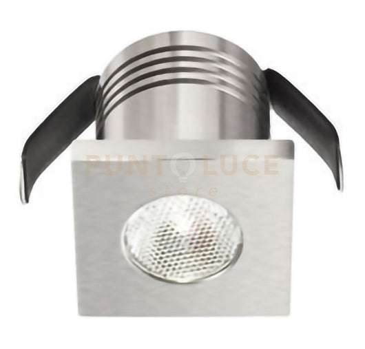 GFA902N- FARETTO DA INCASSO A MOLLA IN ALLUMINIO A LED 4000K 180LM 3W COLORE NICKEL QUADRATO 3,2X3,2CM