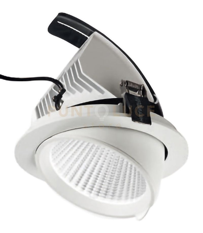 GFA911C- FARETTO DA INCASSO REGOLABILE IN ALLUMINIO A LED 3000K 3200LM 40W COLORE BIANCO D.15CM