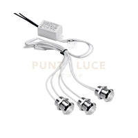 GFA922C- MODULO DA 3 FARETTI LED 3000K 450LM 3X1W D.2CM DA INCASSO COLORE ALLUMINIO