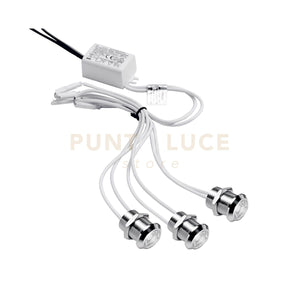 GFA922C- MODULO DA 3 FARETTI LED 3000K 450LM 3X1W D.2CM DA INCASSO COLORE ALLUMINIO