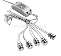 GFA923C- MODULO DA 5 FARETTI LED 3000K 750LM 5X1W D.2CM DA INCASSO COLORE ALLUMINIO