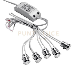 GFA923N- MODULO DA 5 FARETTI LED 4000K 800LM 5X1W D.2CM DA INCASSO COLORE ALLUMINIO