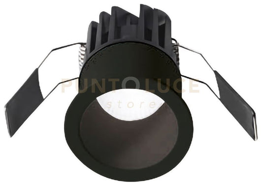 GFA960C- FARETTO DA INCASSO NERO IN ALLUMINIO A LED 3000K 600LM 8W D.5,6CM