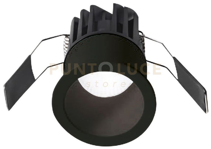 GFA960N- FARETTO DA INCASSO NERO IN ALLUMINIO A LED 4000K 656LM 8W D.5,6CM