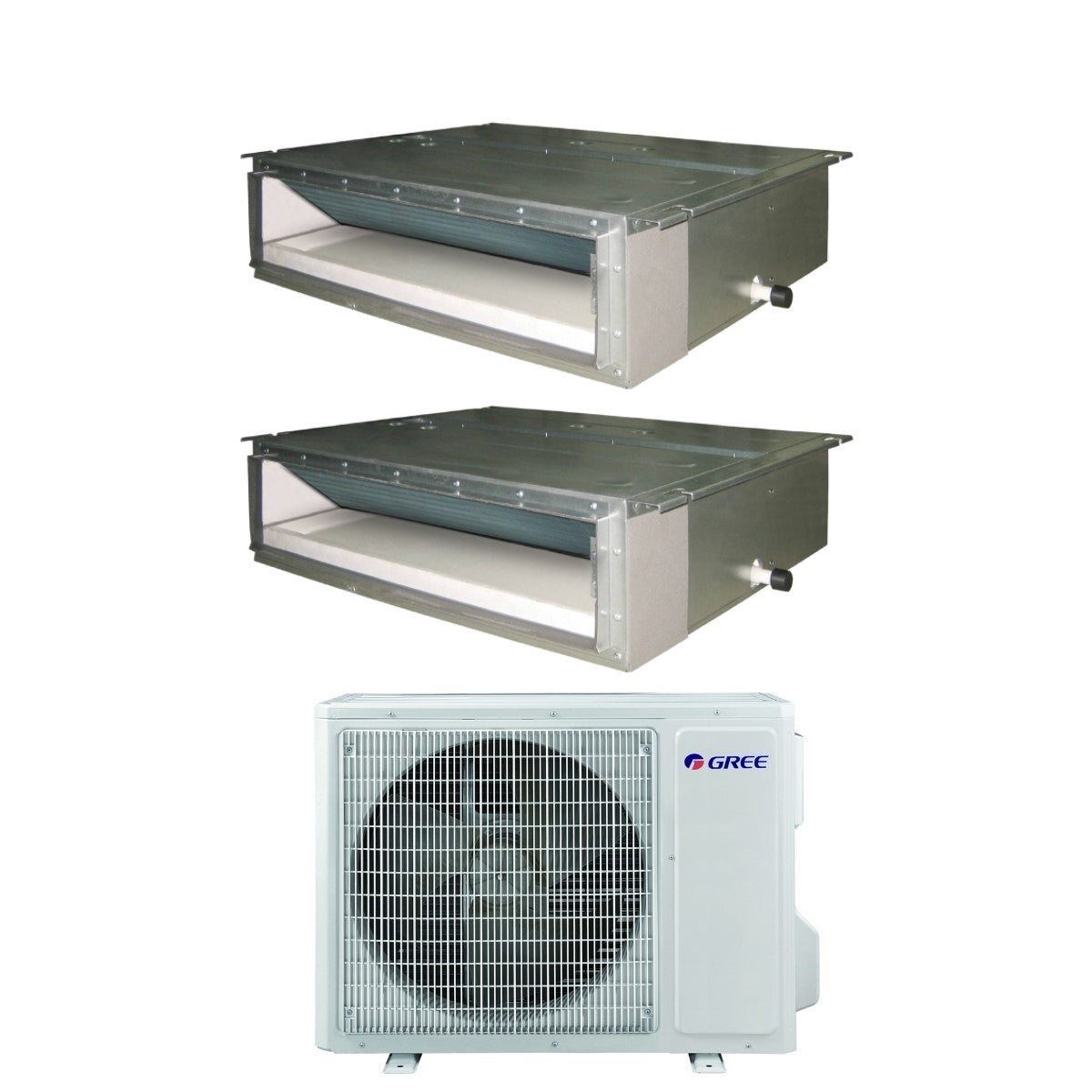 Climatizzatore Condizionatore Gree Canalizzato Dual Split Inverter 9+12 con GWHD(24)NK6OO R-32 9000+12000