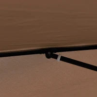 Ombrellone 2x2 m da Esterno con Tettuccio Quadrato, Regolabile e Portatile, in Metallo e Poliestere, Caffè