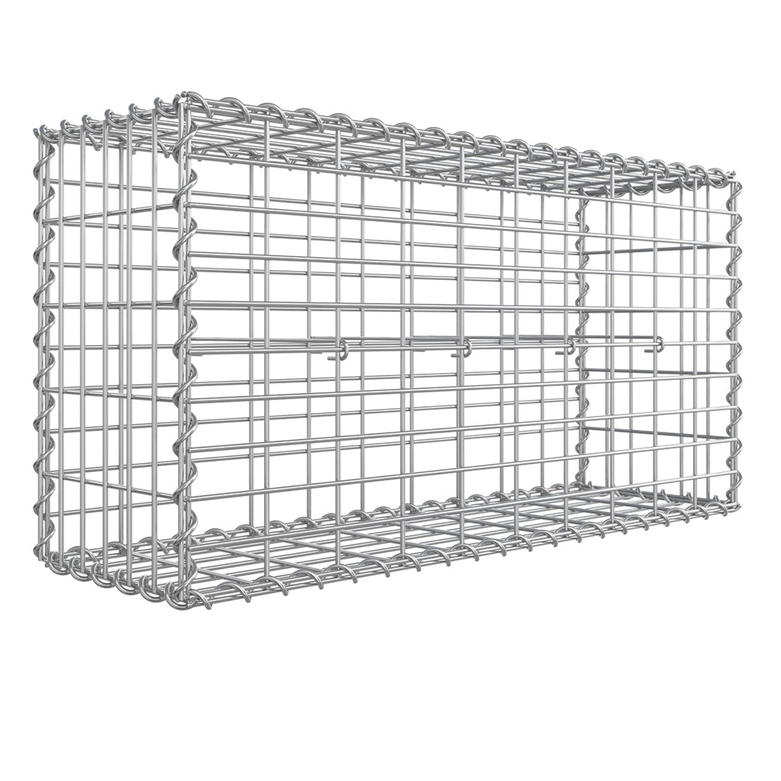 Gabbione in metallo per pietre a maglia fine 5 x 10 cm in acciaio zincato antiruggine 100 x 90 x 30 cm divisorio per parete decorazione da giardino 12_0003715