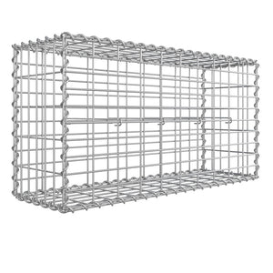 Gabbione in metallo per pietre a maglia fine 5 x 10 cm in acciaio zincato antiruggine 100 x 90 x 30 cm divisorio per parete decorazione da giardino 12_0003715
