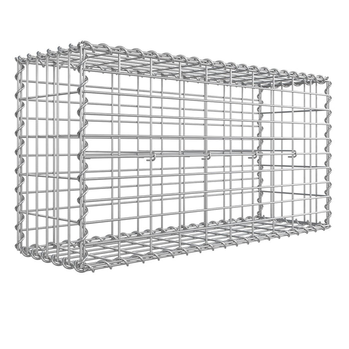 Gabbione in metallo per pietre a maglia fine 5 x 10 cm in acciaio zincato antiruggine 100 x 90 x 30 cm divisorio per parete decorazione da giardino 12_0003715