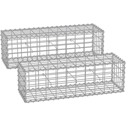 Gabbione in metallo per pietre a maglia fine 5 x 10 cm in acciaio zincato antiruggine 100 x 90 x 30 cm divisorio da parete decorazione da giardino 12_0003717