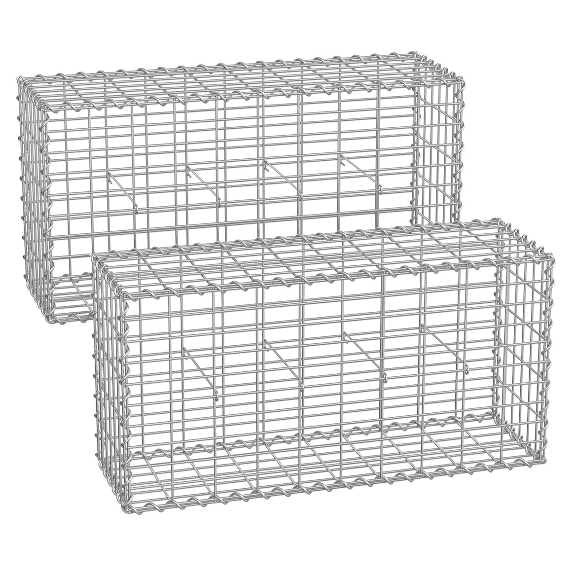 Gabbione in metallo a maglie fini 5 x 10 cm in acciaio zincato antiruggine 100 x 90 x 30 cm divisorio da parete decorazione da giardino 12_0003718