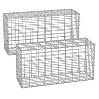 Gabbione in metallo a maglie fini 5 x 10 cm in acciaio zincato antiruggine 100 x 90 x 30 cm divisorio da parete decorazione da giardino 12_0003718