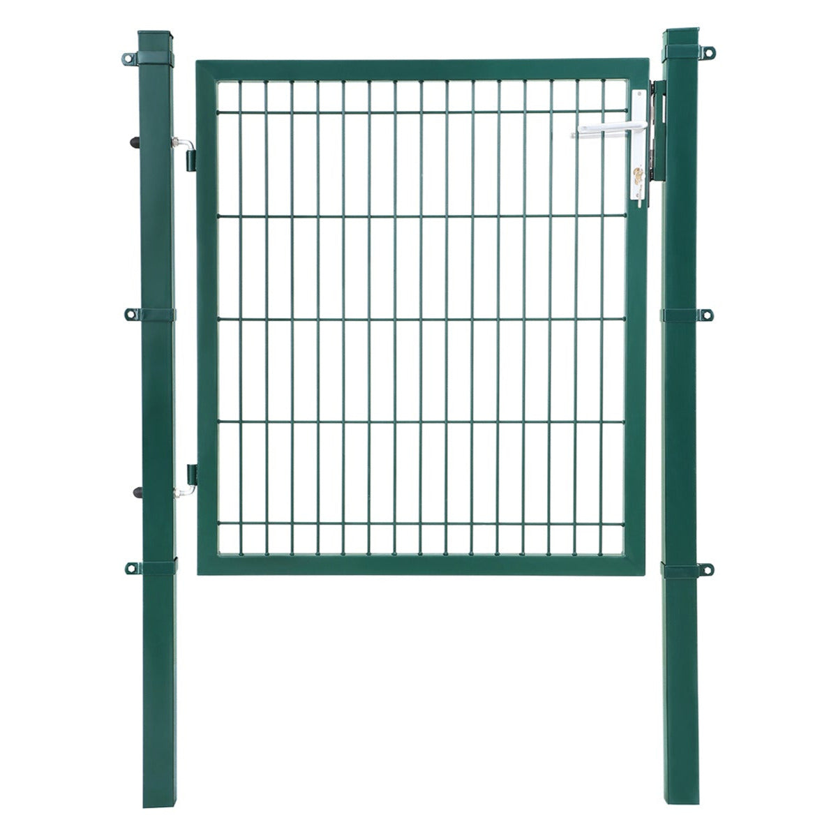 Cancello in rete cancello saldato robusto e durevole in acciaio zincato con serratura e chiavi dimensioni cancello: 106 x 100 cm dimensioni maglia: 50 x 200 mm verde 12_0001940