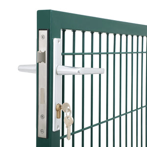Cancello in rete cancello saldato robusto e durevole in acciaio zincato con serratura e chiavi dimensioni cancello: 106 x 100 cm dimensioni maglia: 50 x 200 mm verde 12_0001940