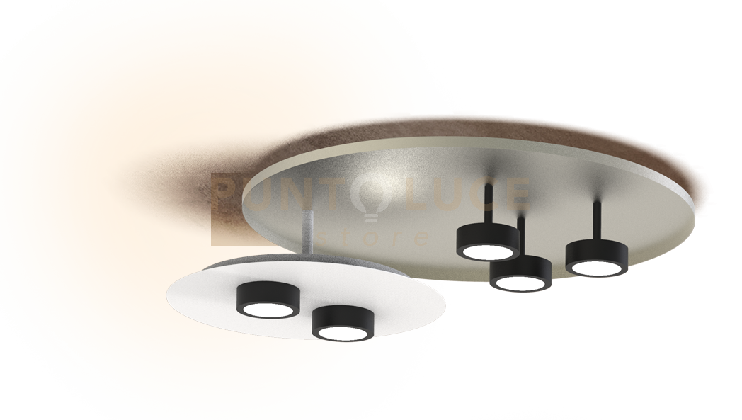 GHOST-PLG Lampada da soffitto a 6 luci in metallo bianco opaco attacco GX53 incluse