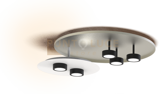 GHOST-PLG Lampada da soffitto a 6 luci in metallo bianco opaco attacco GX53 incluse