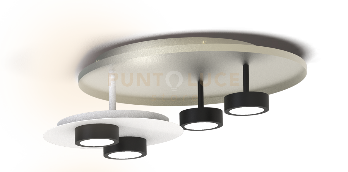 GHOST-PLP Lampada da soffitto a 5 luci in metallo bianco opaco attacco GX53 incluse