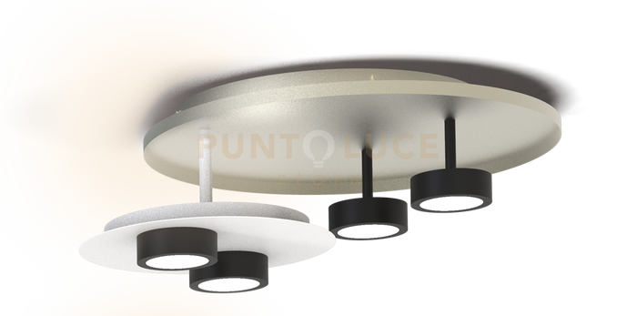 GHOST-PLP Lampada da soffitto a 5 luci in metallo bianco opaco attacco GX53 incluse