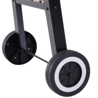 Barbecue a Carbone con Griglia Regolabile, Ripiani e Ruote, 83x37x87cm, Nero