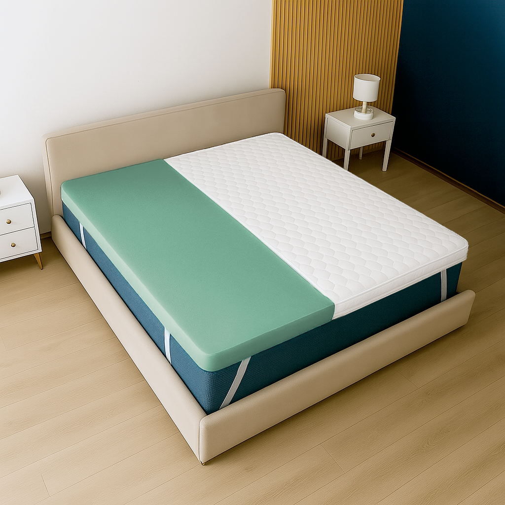 Topper singolo 90x200 Memory Foam Puro | Altezza 5 cm | Traspirante e Anallergico