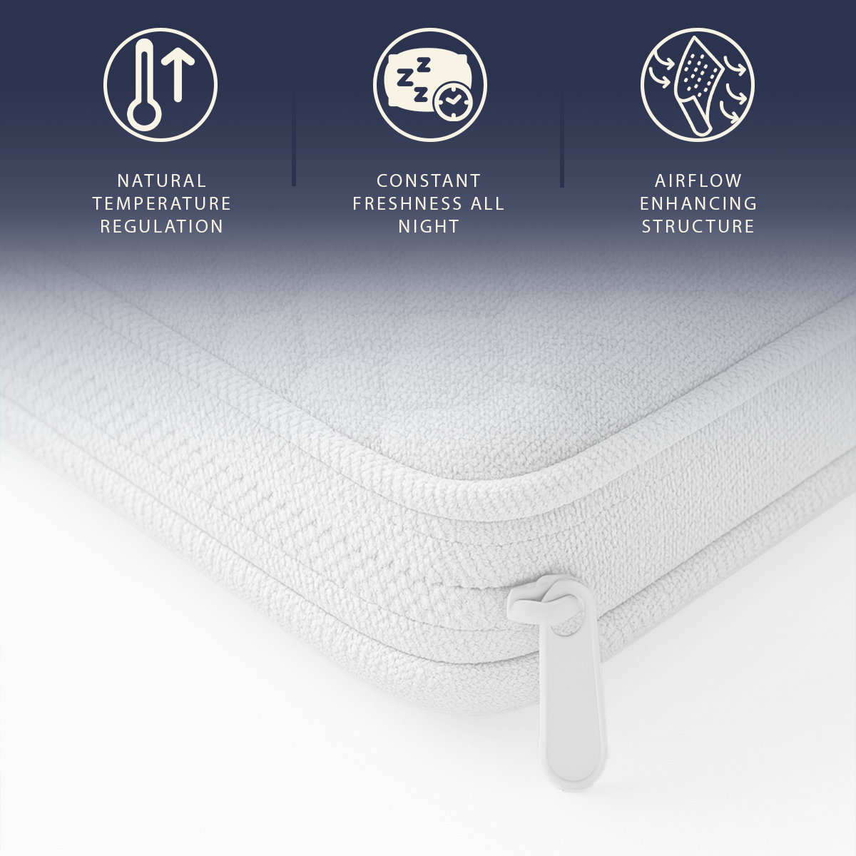 Topper matrimoniale francese 140x190 Memory Foam Puro | Altezza 5 cm | Traspirante e Anallergico