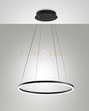 GIOTTO SOSPENIONE NERA  D.60cm  A LED 3000K - 36W - 3780 lm DIMMERABILE C/ACCESS.