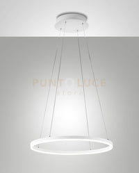 GIOTTO SOSPENSIONE BIANCA D.60cm  A LED 3000K - 36W - 3780 lm DIMMERABILE C/ACCESS.