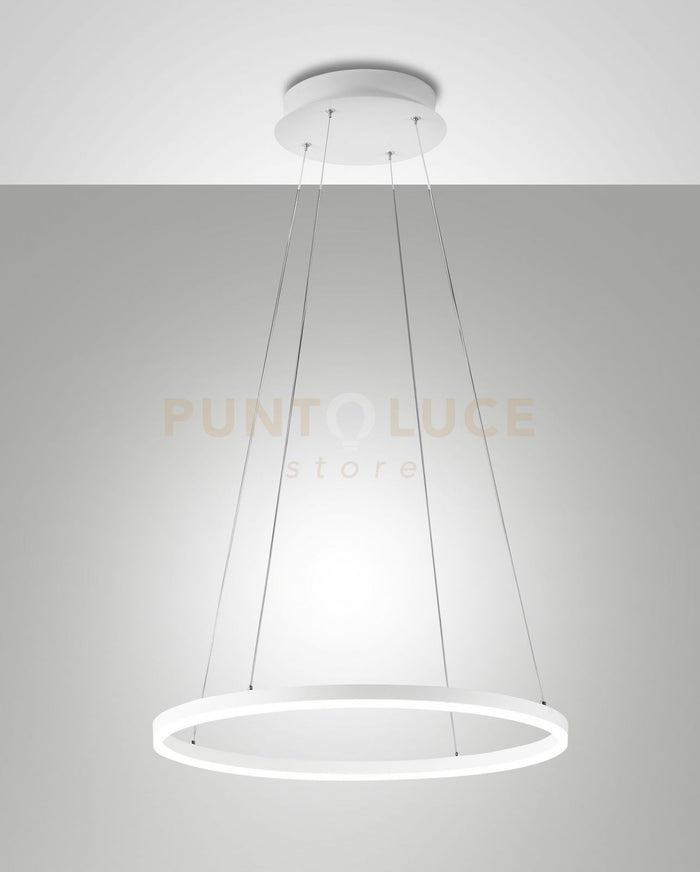 GIOTTO SOSPENSIONE BIANCA D.60cm  A LED 3000K - 36W - 3780 lm DIMMERABILE C/ACCESS.