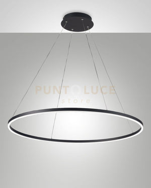 GIOTTO SOSPENSIONE NERA 1 LUCE D.100CM A LED 3000K - 60W - 6300 lm DIMMERABILE SMART C/ACC