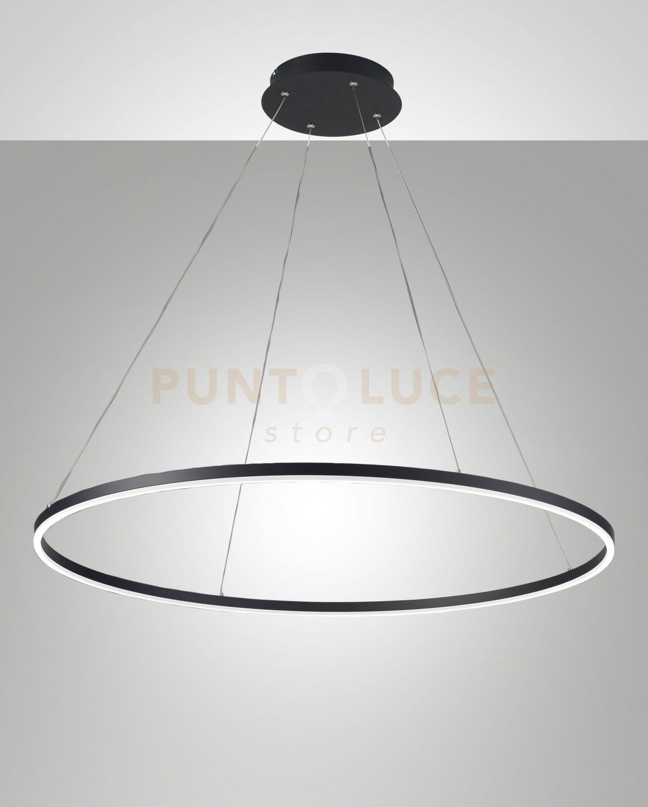 GIOTTO SOSPENSIONE NERA D.100CM A LED 4000K - 60W - 6700 lm DIMMERABILE C/ACC. SMART