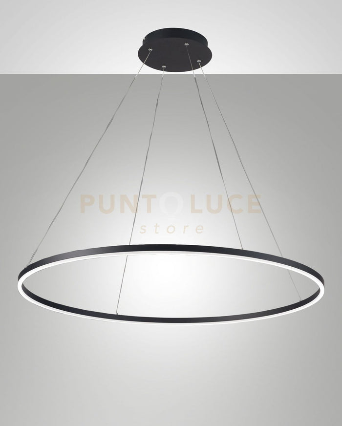 GIOTTO SOSPENSIONE NERA D.100CM A LED 4000K - 60W - 6700 lm DIMMERABILE C/ACC. SMART
