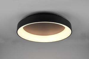 GIRONA PLAFONIERA LED 48W 5600lm, 2700 - 6000K METALLO NERO OPACO CON TELECOMANDO MULTIFUNZIONE D. 60CM DIMMERABILE
