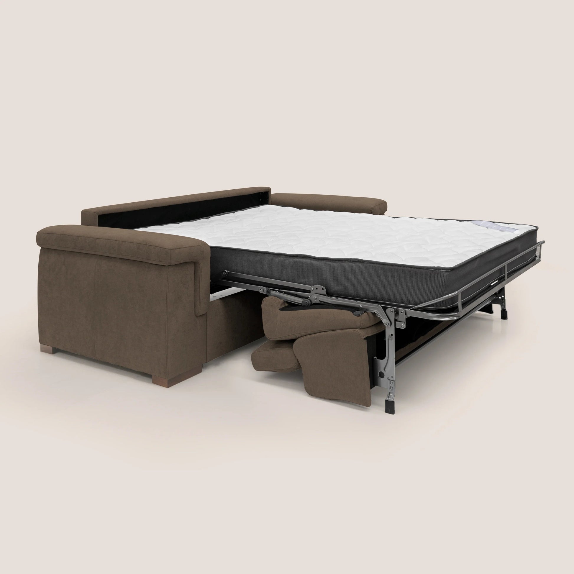 Divano Letto 3 Posti 200x100x95 cm in Tessuto Marrone