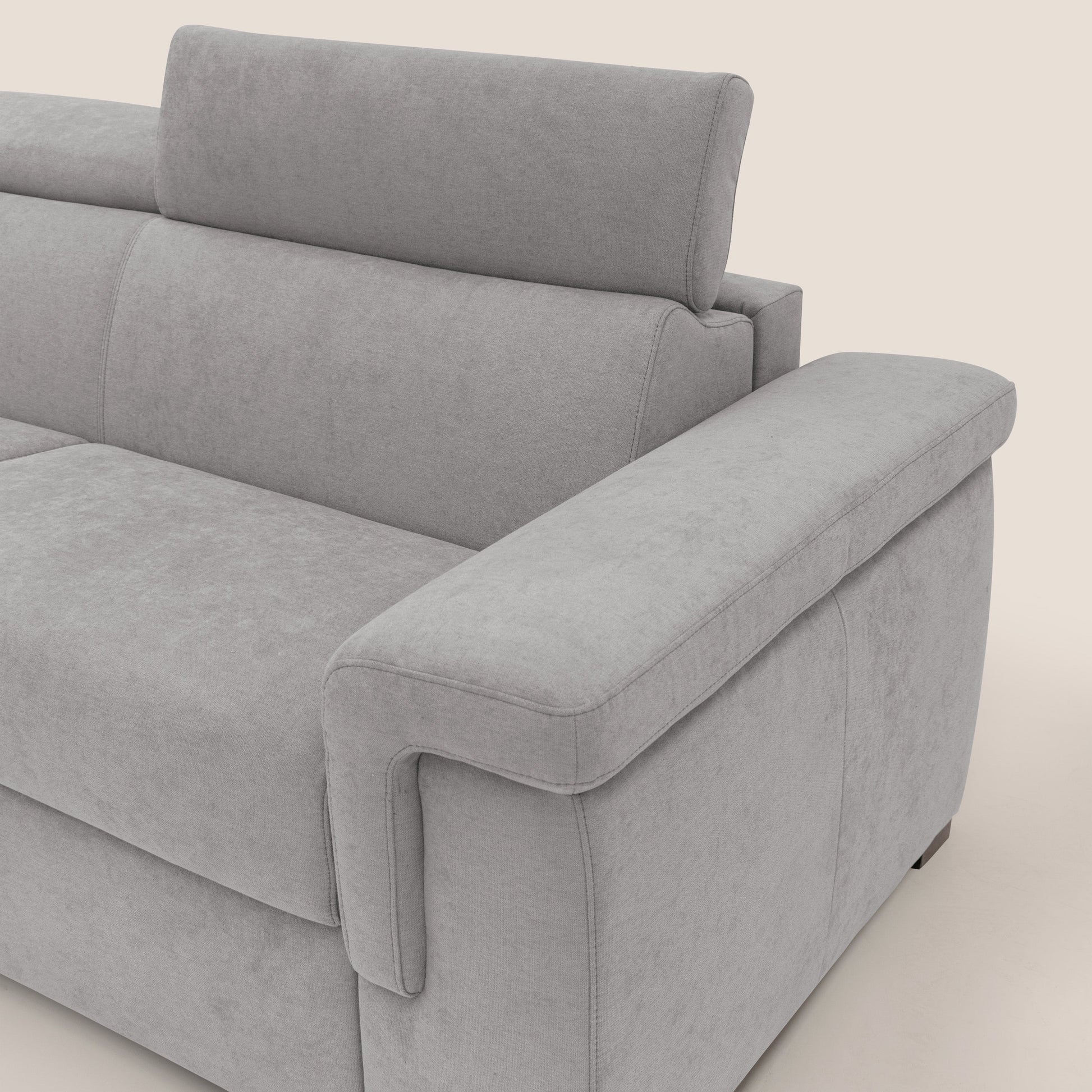 Divano Letto 3 Posti 240x100x95 cm in Tessuto Grigio Chiaro