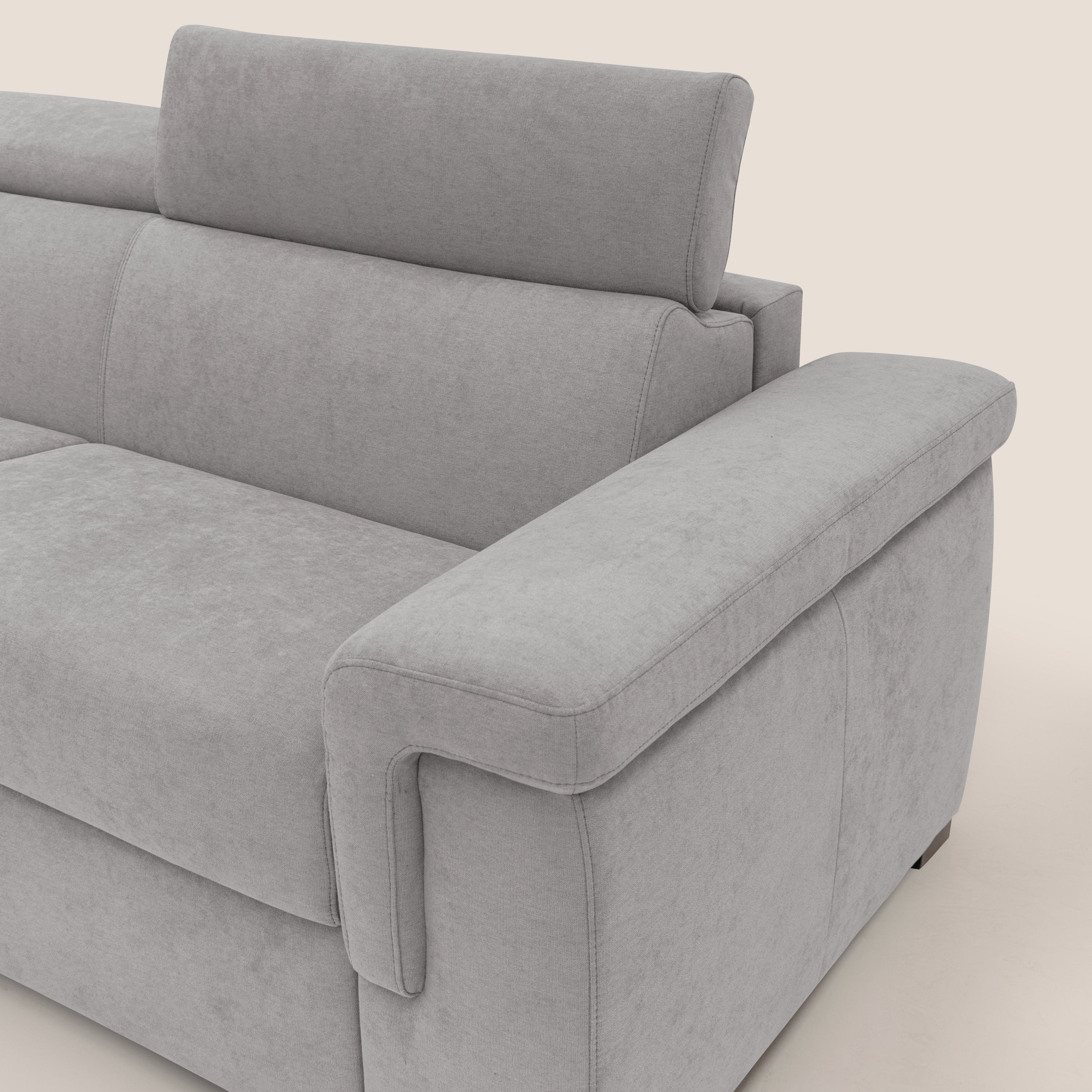 Divano Letto 3 Posti 240x100x95 cm in Tessuto Grigio Chiaro
