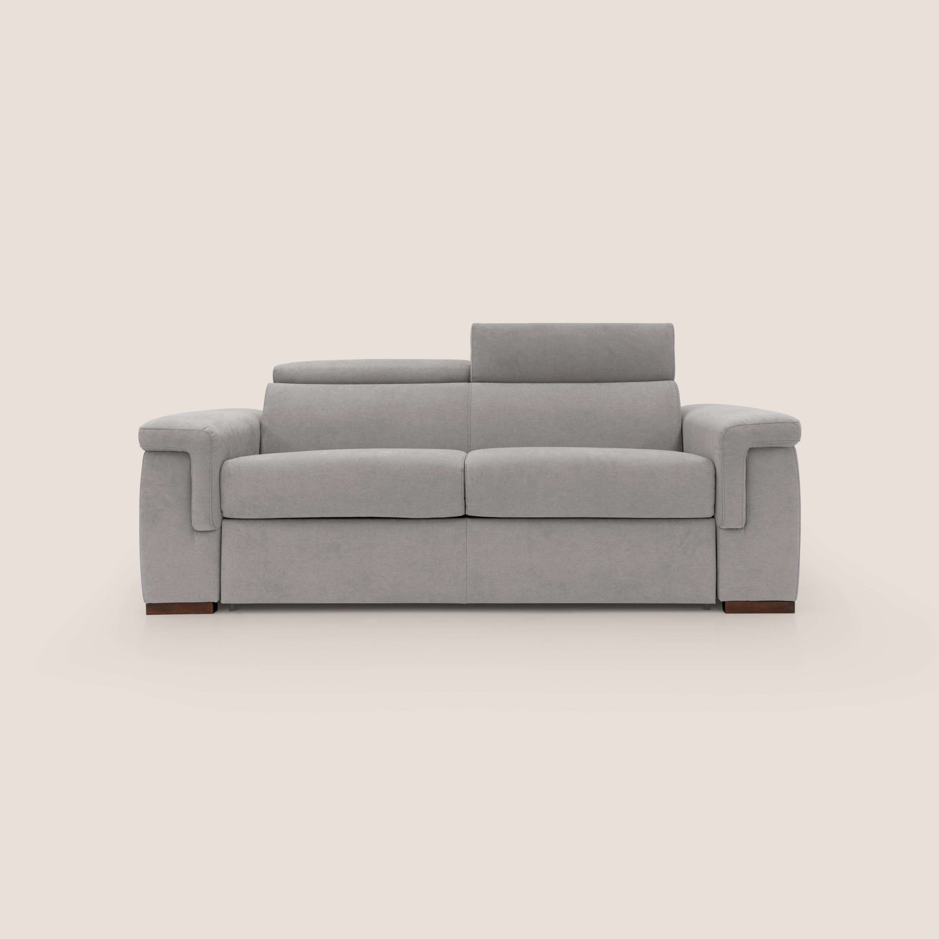 Divano Letto 3 Posti 240x100x95 cm in Tessuto Grigio Chiaro