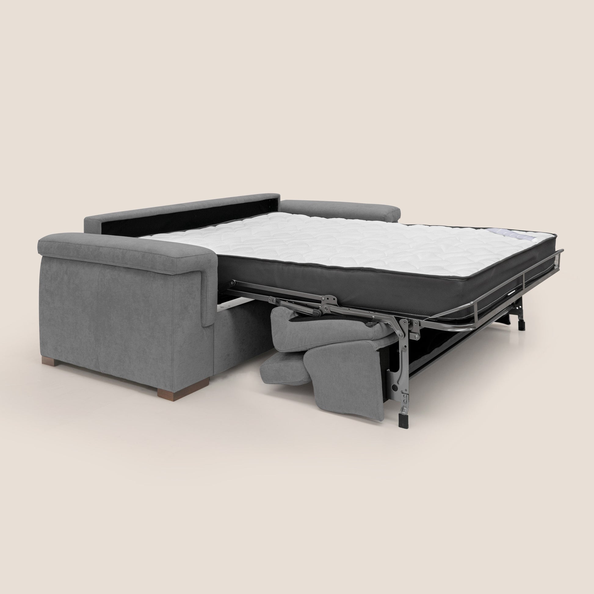 Divano Letto 3 Posti 200x100x95 cm in Tessuto Grigio